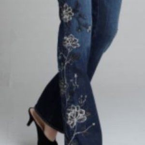 Embroidered Blue Jeans
